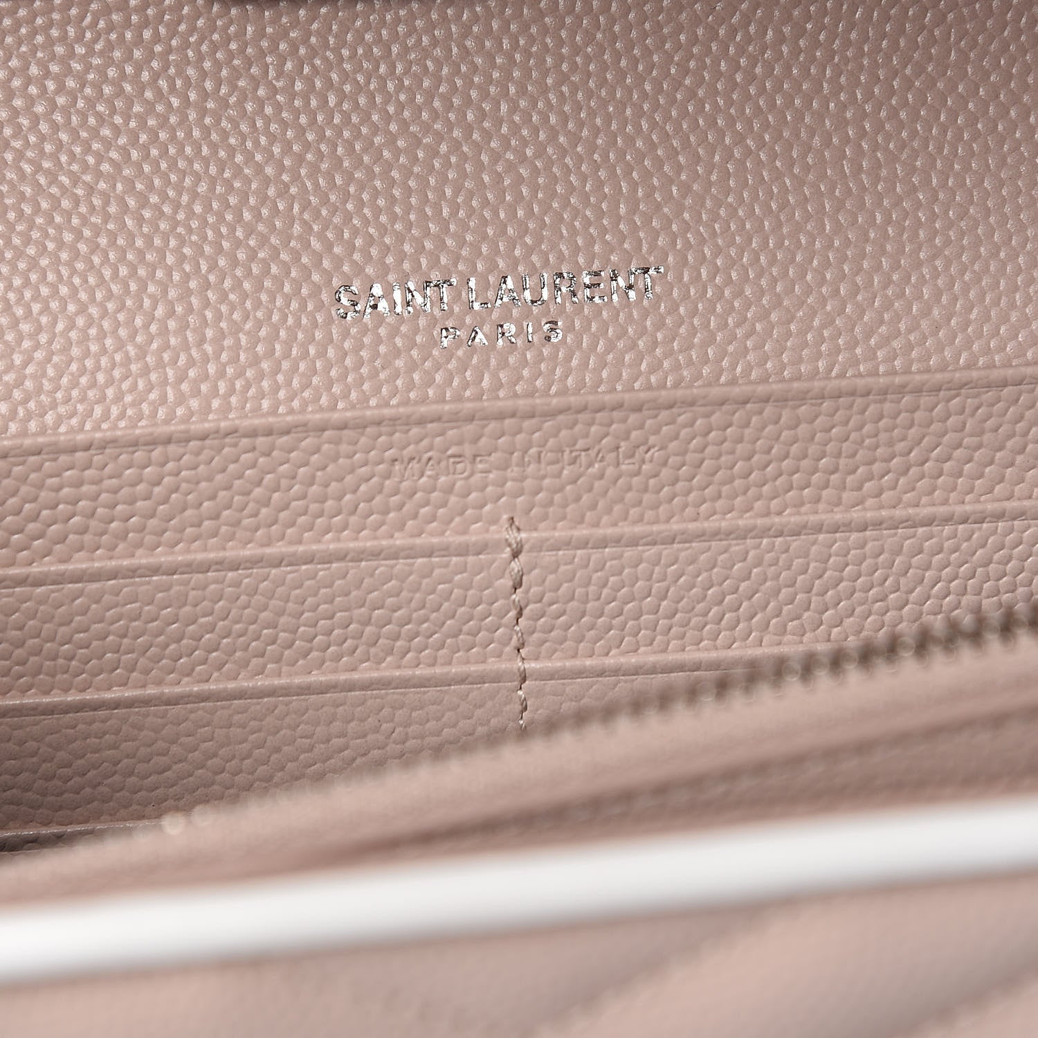 Saint Laurent Grain De Poudre Matelasse Chevron Monogram Chain Wallet Pink and White 6 of 12