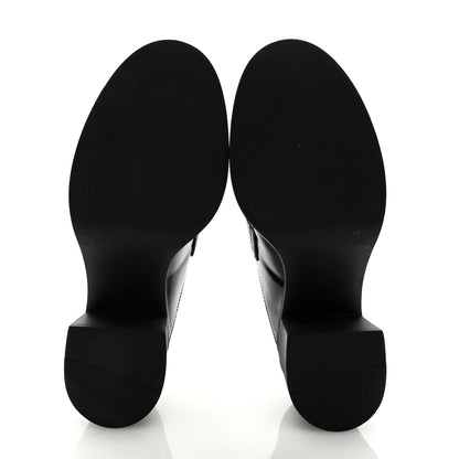 Prada Spazzolato Metal Triangle Logo Platform Loafer Mules 40.5 Black 5 of 8