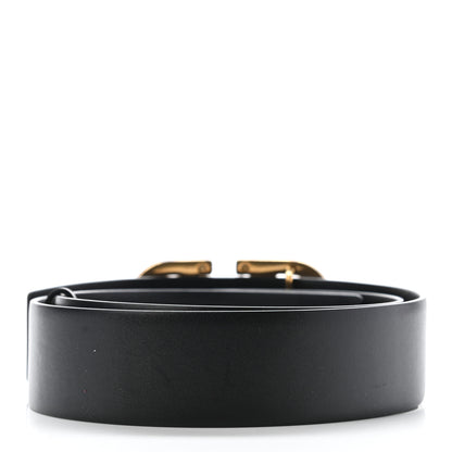 Valentino Garavani Glossy Calfskin Monochrome VLogo 40mm Belt 85 34 Black 2 of 6