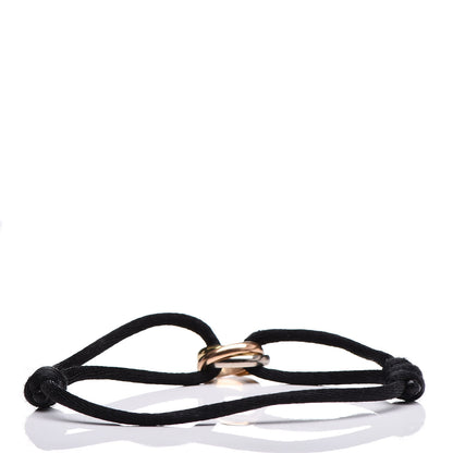 Cartier 18K Pink Yellow White Gold Trinity Adjustable Cord Bracelet Black 3 of 4