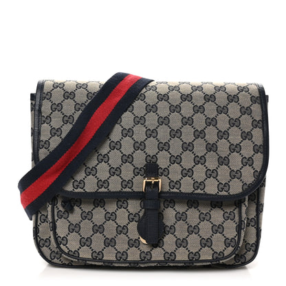 Gucci Monogram Web Childrens Messenger Bag Beige Navy 1 of 10