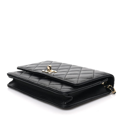 Chanel Lambskin Quilted Trendy CC Wallet On Chain WOC Black 9 of 9