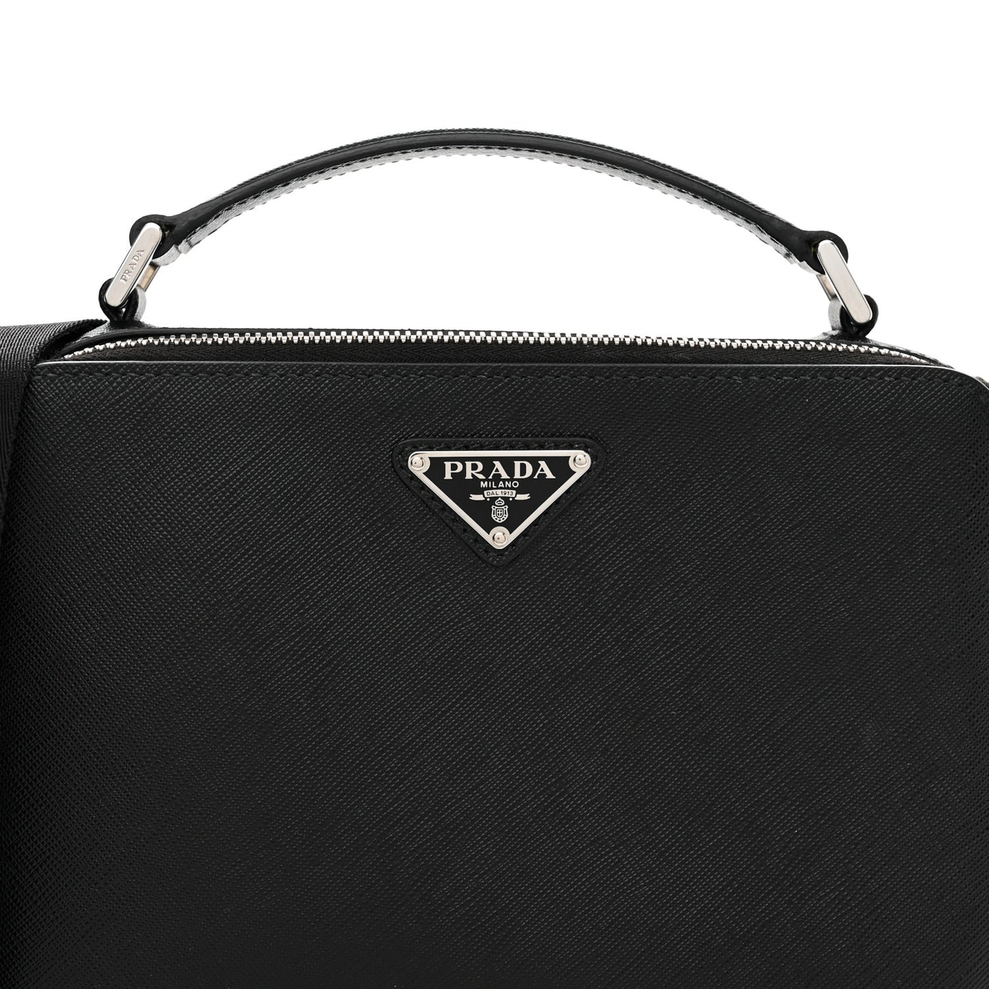 Saffiano Travel Medium Brique Crossbody Bag Black