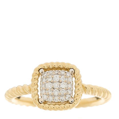 Roberto Coin 18K Yellow Gold Diamond New Barocco Square Ring 54 6.75 1 of 4