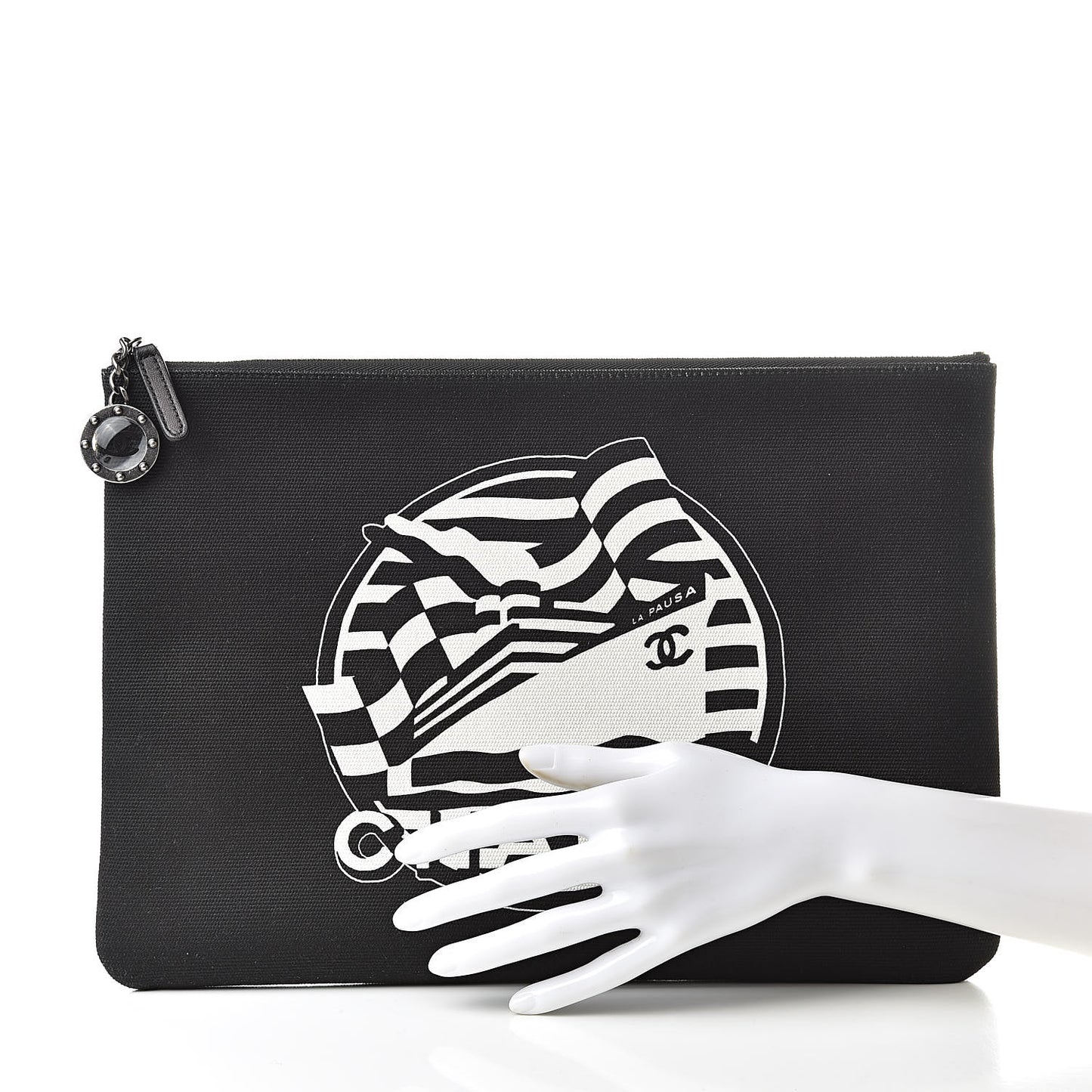 Canvas La Pausa Large Cosmetic Case Black