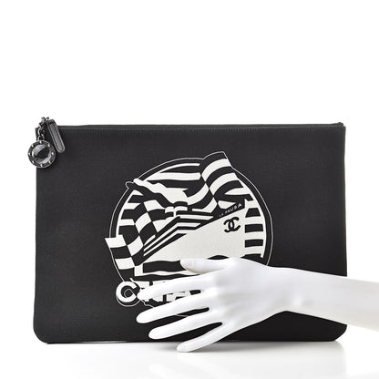 Chanel Canvas La Pausa Large Cosmetic Case Black 2 of 8