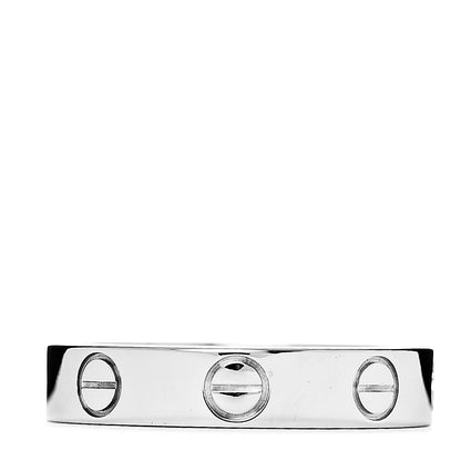 Cartier 18K White Gold 3.5mm LOVE Wedding Band Ring 47 4 3 of 5