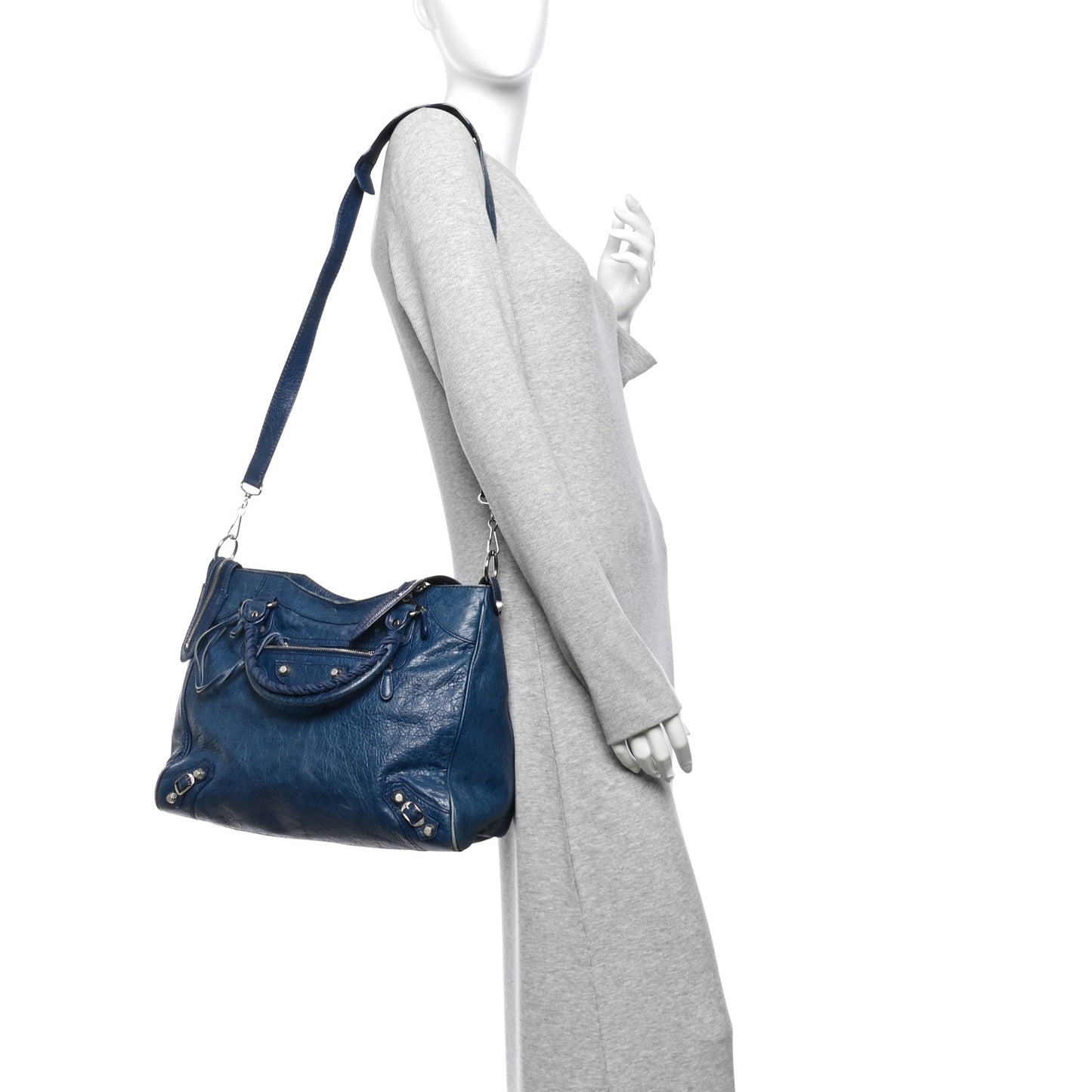 Agneau Giant 12 Silver Hardware Velo Bleu Mineral