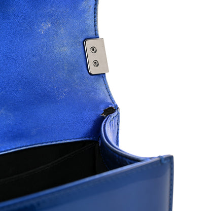 Chanel Metallic Patent Quilted Medium Boy Flap Blue 12 of 18