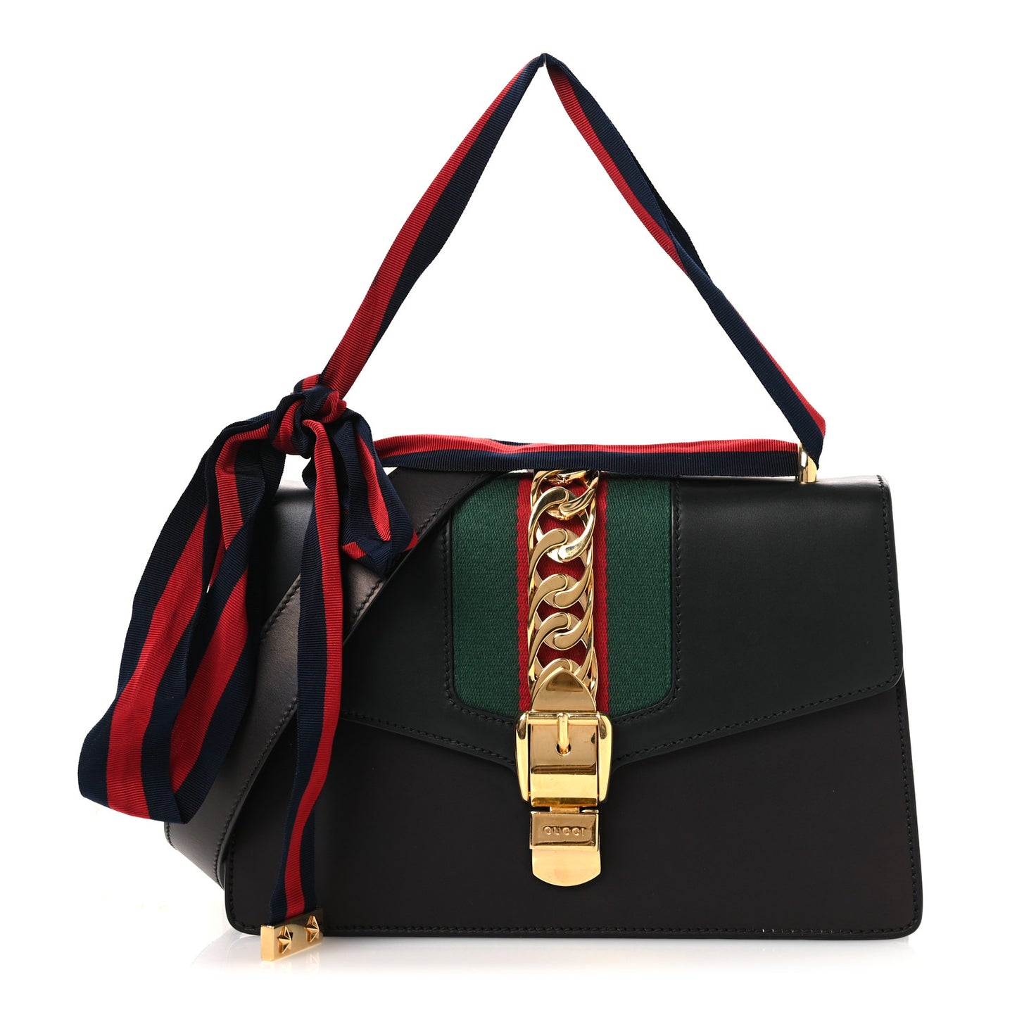 Calfskin Small Sylvie Shoulder Bag Black