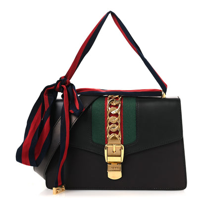 Gucci Calfskin Small Sylvie Shoulder Bag Black 1 of 15