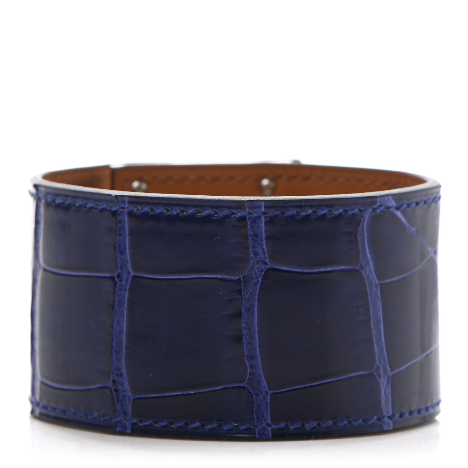 Hermes Shiny Alligator Kelly Dog Bracelet T3 Bleu Electrique 3 of 6