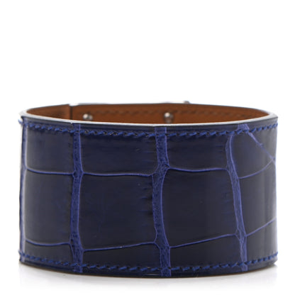 Hermes Shiny Alligator Kelly Dog Bracelet T3 Bleu Electrique 3 of 6