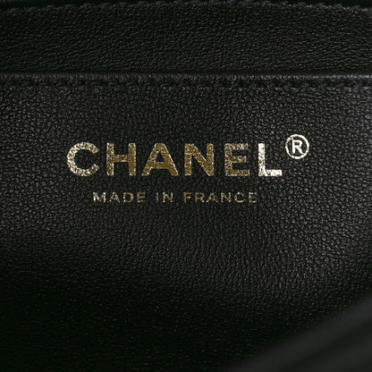 Chanel Metallic Lambskin Viscose Woven Flap Silver Black 6 of 9