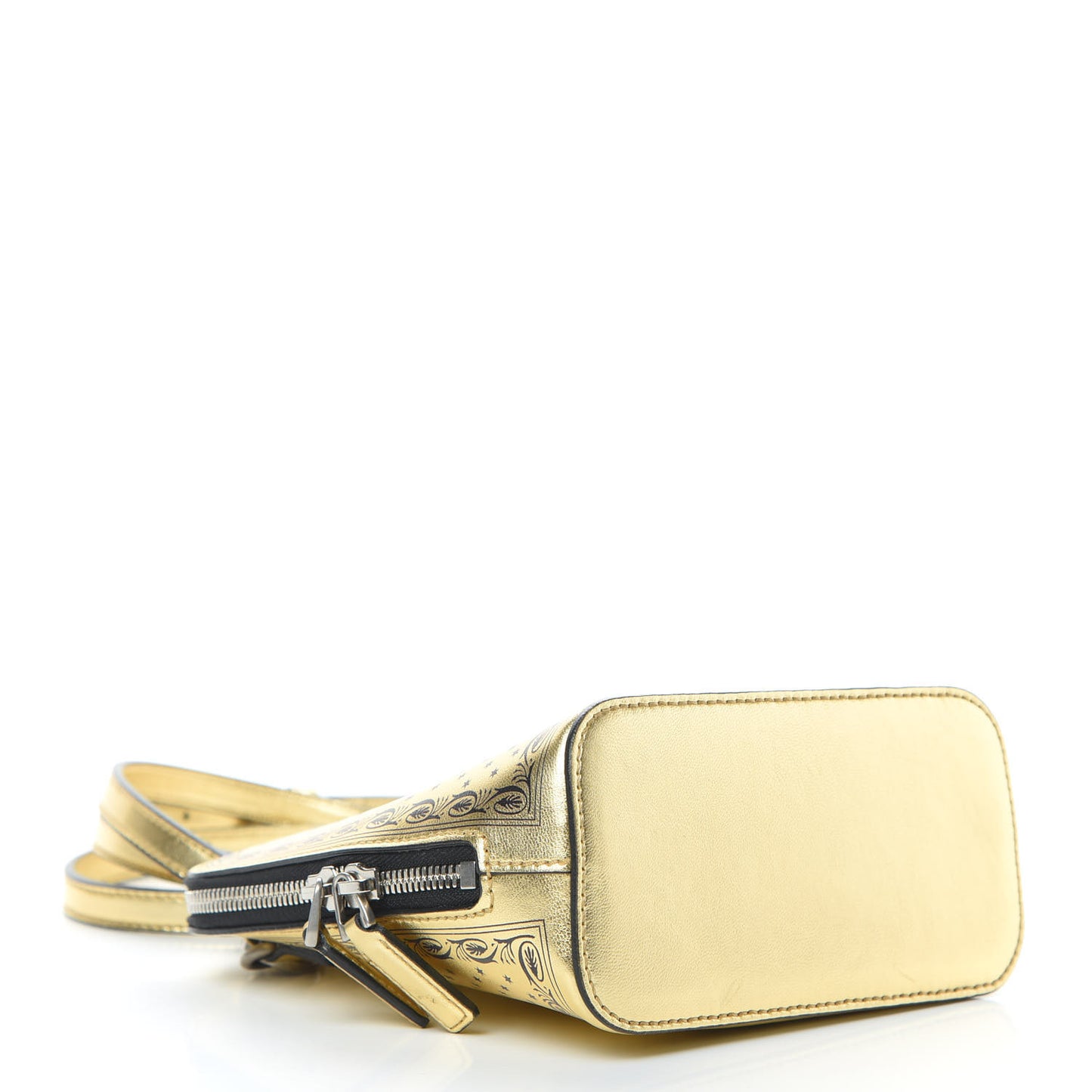X SEGA Calfskin GUCCY Stars Mini Dome Shoulder Bag Gold