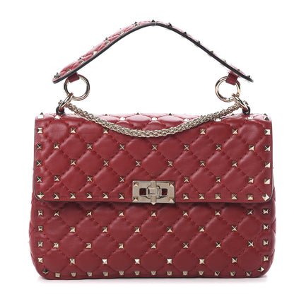 Valentino Garavani Nappa Medium Rockstud Spike Shoulder Bag Rosso Valentino 1 of 12