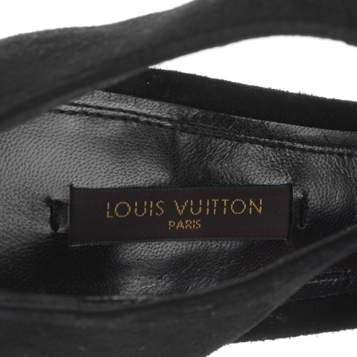 Louis Vuitton Suede Goatskin Cancan Peep Toe Pumps 40 Black 7 of 7