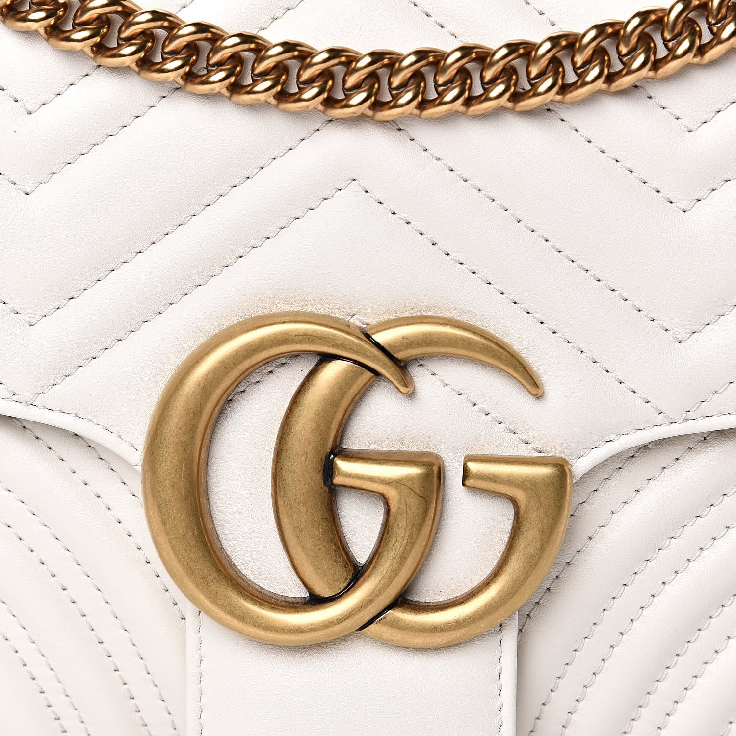 Gucci Calfskin Matelasse Medium GG Marmont Shoulder Bag White 11 of 11