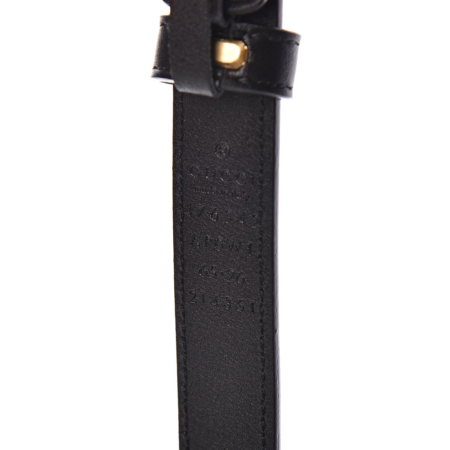 Gucci Calfskin Pearl Double G 20mm Belt 65 26 Black Cream 6 of 6