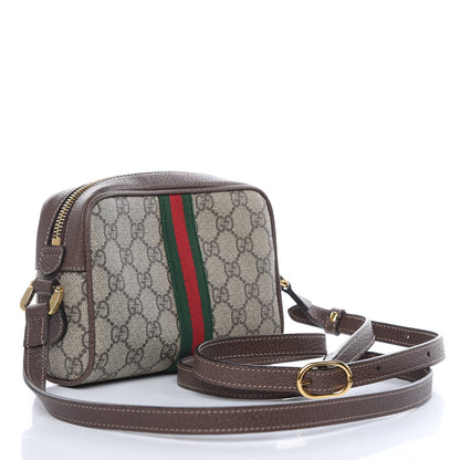 Gucci GG Supreme Monogram Web Mini Ophidia Shoulder Bag Brown 3 of 11