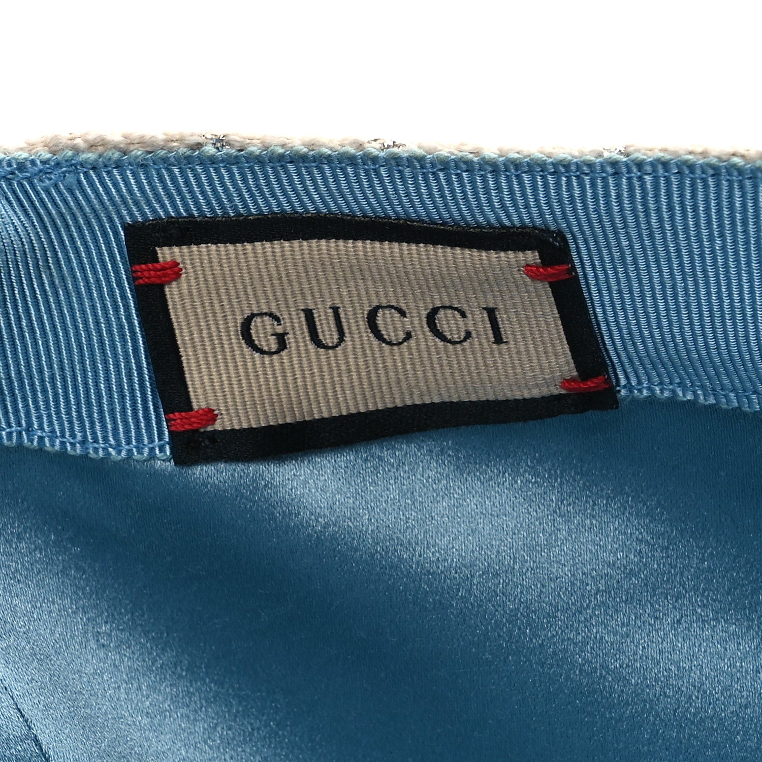 Gucci Canvas Lame GG Monogram Rush Baseball Hat L Gardenia Silver 8 of 10