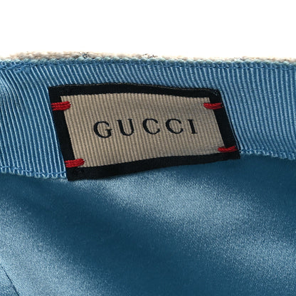 Gucci Canvas Lame GG Monogram Rush Baseball Hat L Gardenia Silver 8 of 10