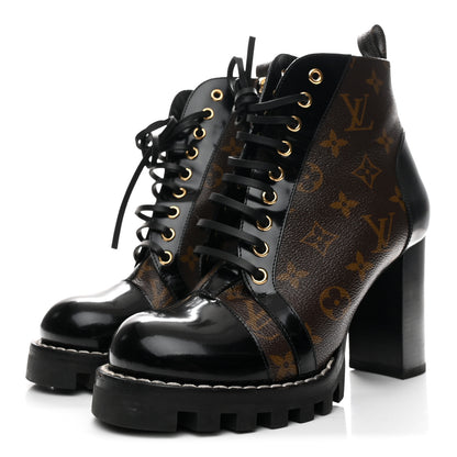Louis Vuitton Patent Calfskin Monogram Star Trail Ankle Boots 39 Black 4 of 10
