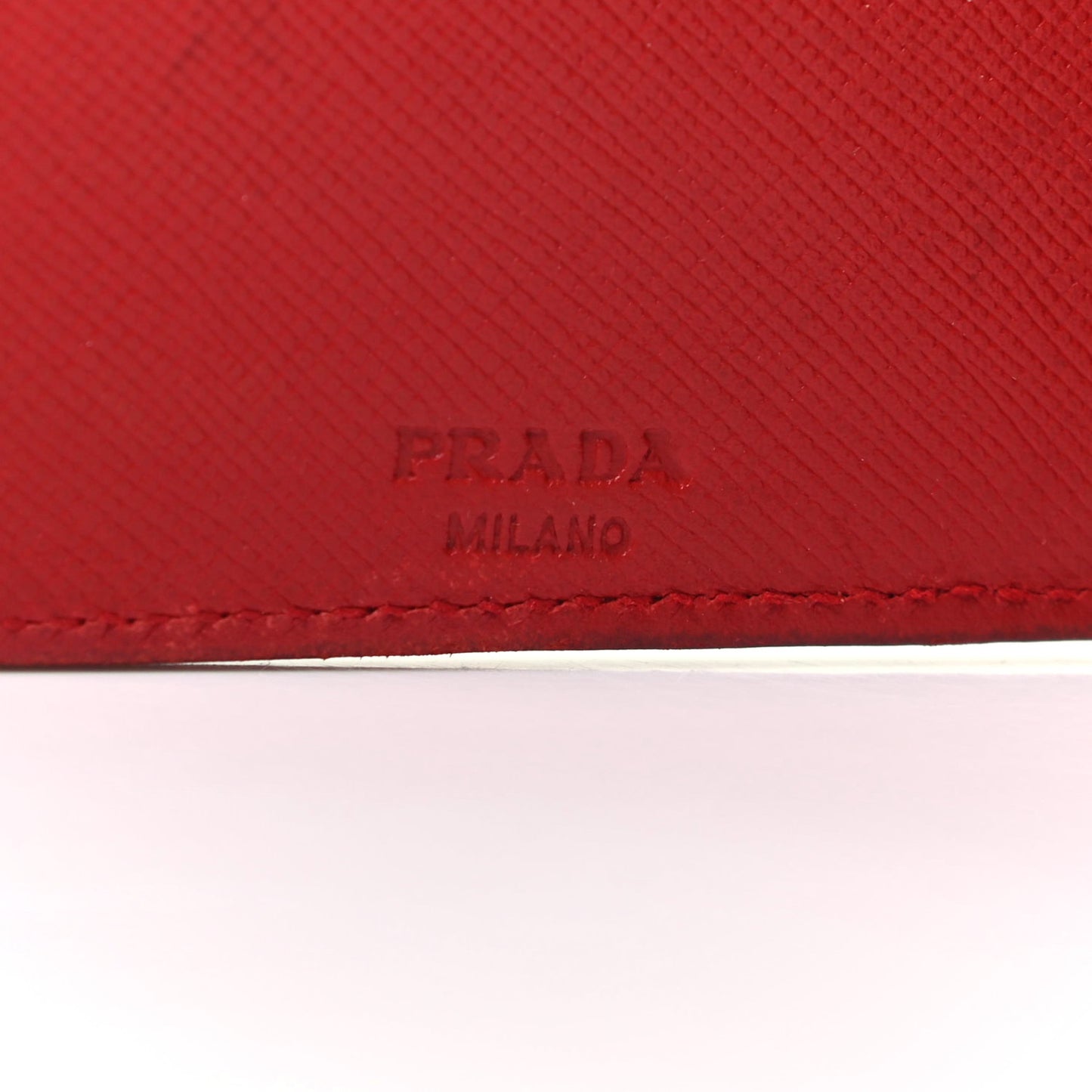Saffiano Triangle Compact Wallet Red
