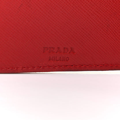 Prada Saffiano Triangle Compact Wallet Red 7 of 11