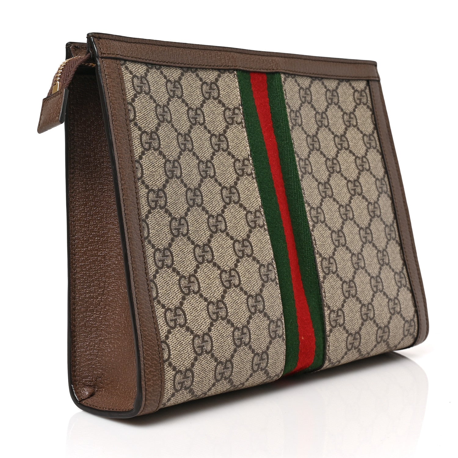 Gucci GG Supreme Monogram Web Ophidia Pouch Brown 3 of 7