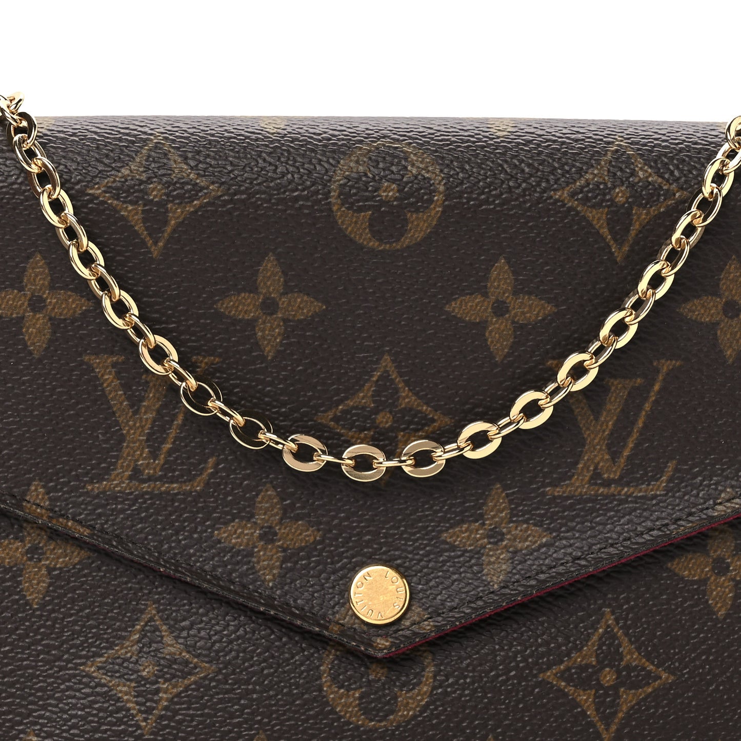 Monogram Pochette Felicie Chain Wallet Fuchsia
