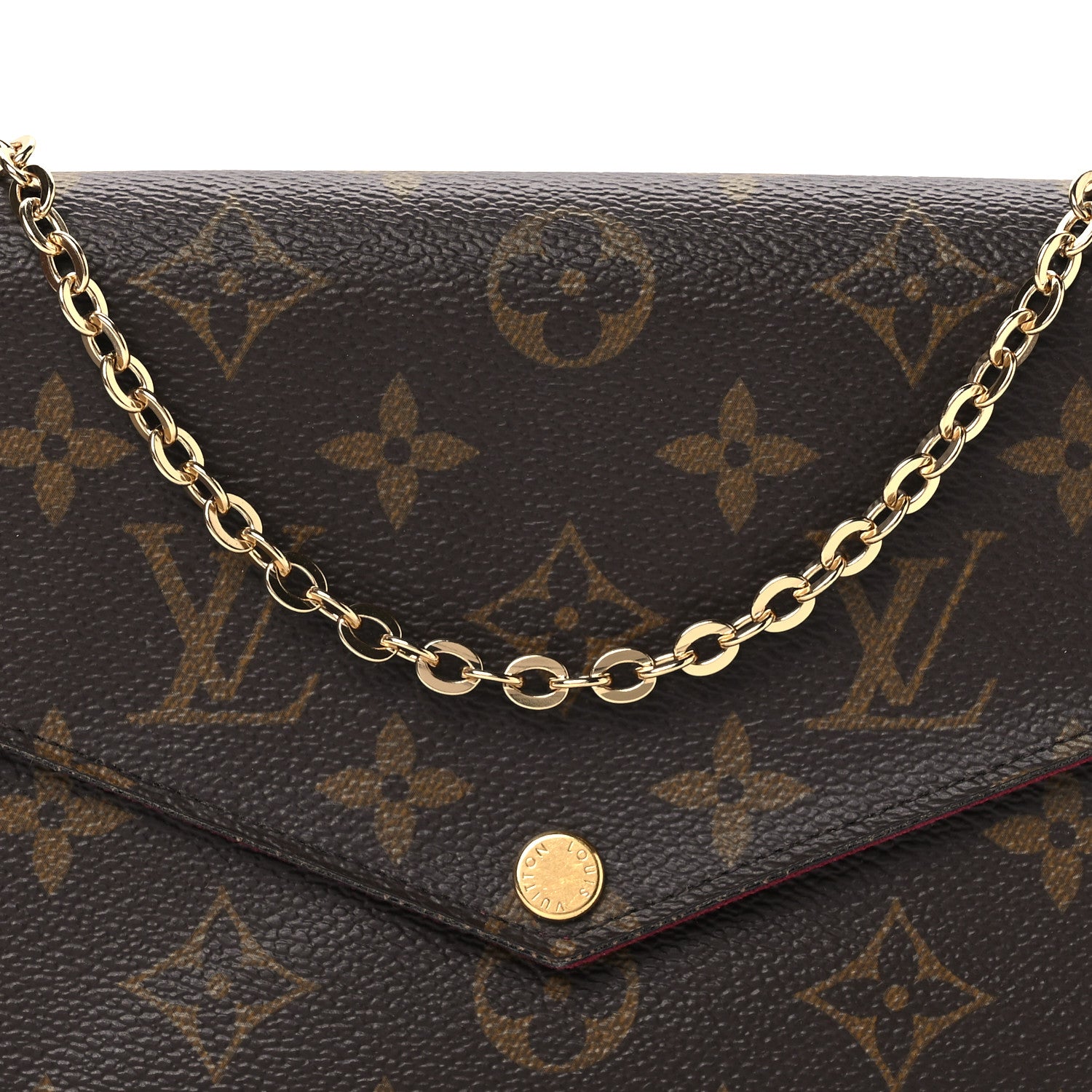 Louis Vuitton Monogram Pochette Felicie Chain Wallet Fuchsia 8 of 11