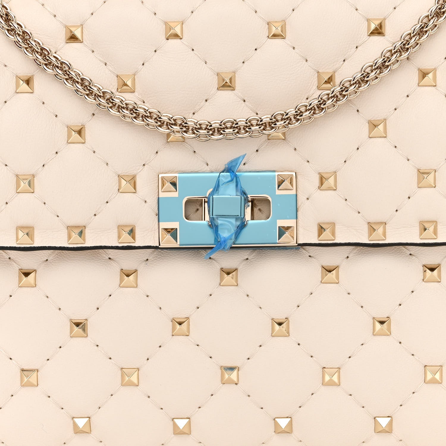 Valentino Garavani Lambskin Medium Rockstud Spike Shoulder Bag White 7 of 9