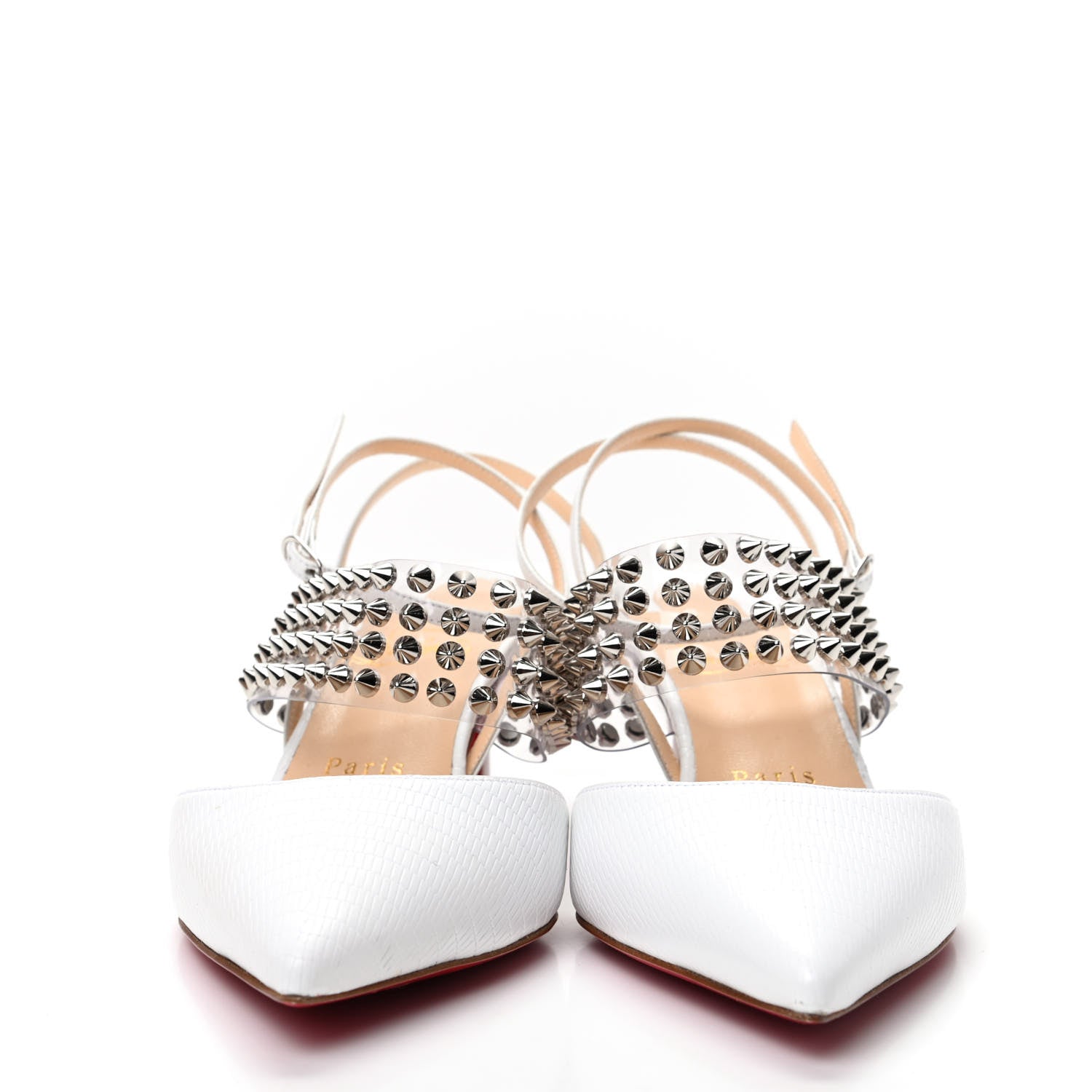 Christian Louboutin Kid PVC Zarli Levita 55 Pumps 37 White 2 of 9