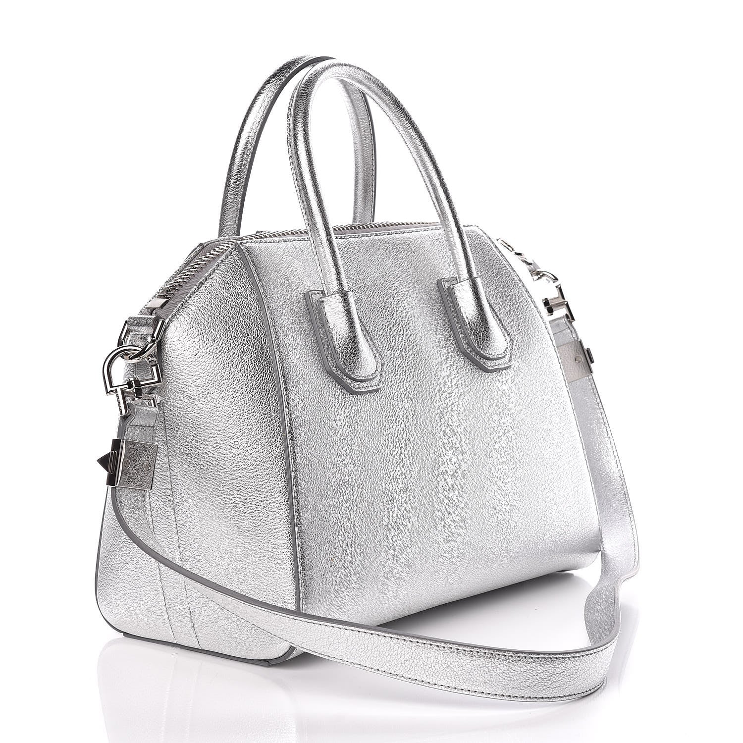 Givenchy Metallic Sugar Goatskin Small Antigona Silver 3 of 10