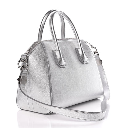 Givenchy Metallic Sugar Goatskin Small Antigona Silver 3 of 10