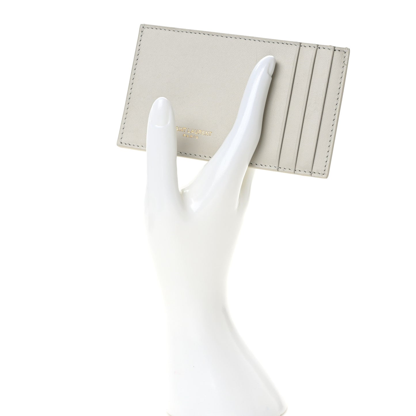 Calfskin Pouch Card Holder White