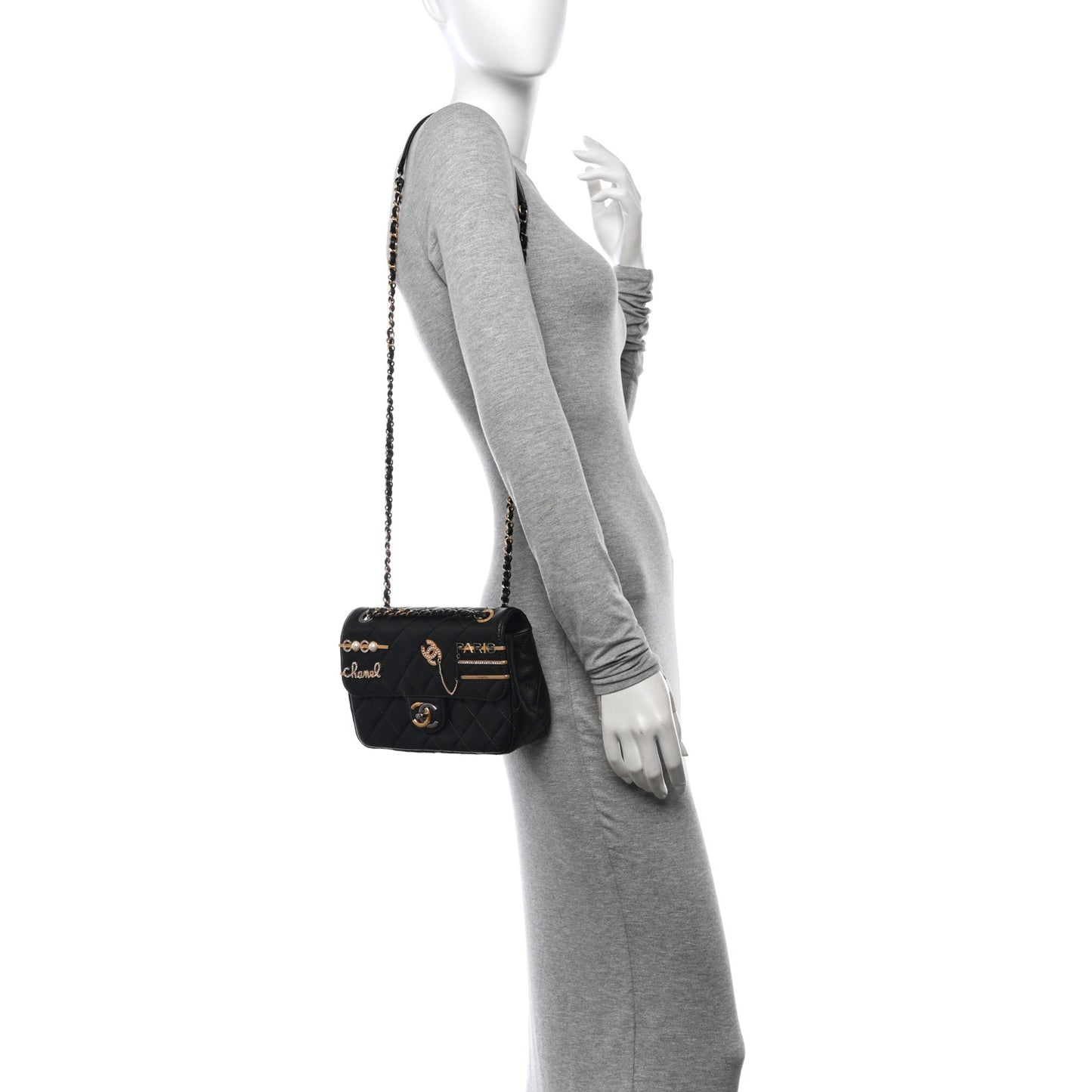 Lambskin Quilted Small Coco Clips Single Flap Black