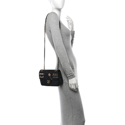 Chanel Lambskin Quilted Small Coco Clips Single Flap Black 2 of 13