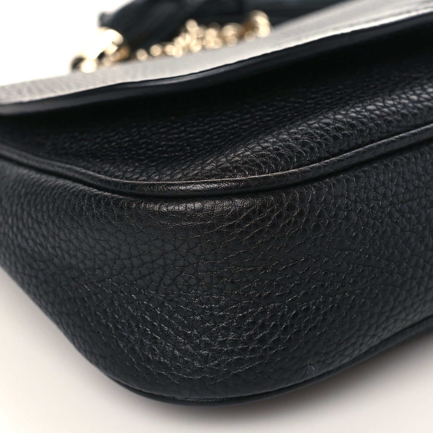 Gucci Pebbled Calfskin Medium Soho Flap Crossbody Black 8 of 9