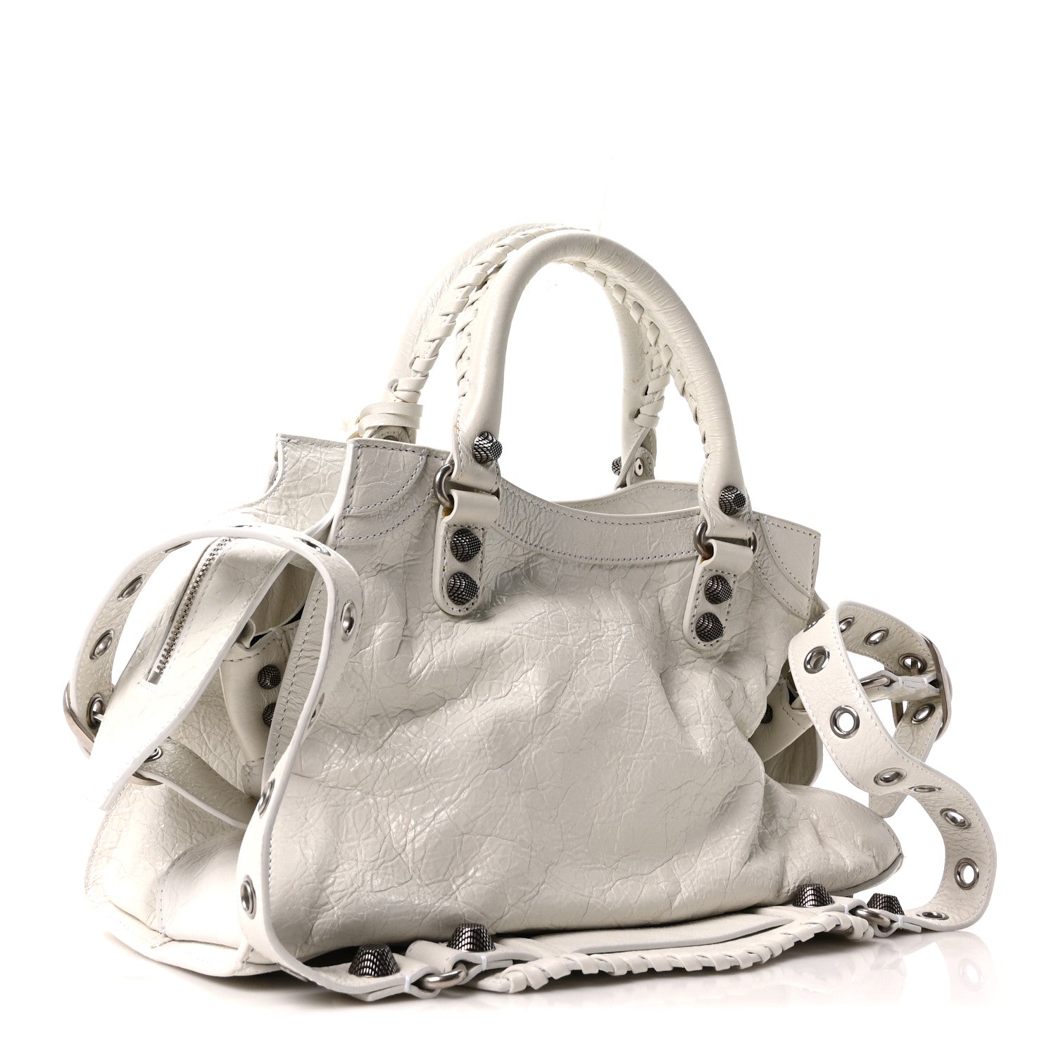 Balenciaga Agneau Arena Small Neo Cagole City Handbag Optic White 4 of 12