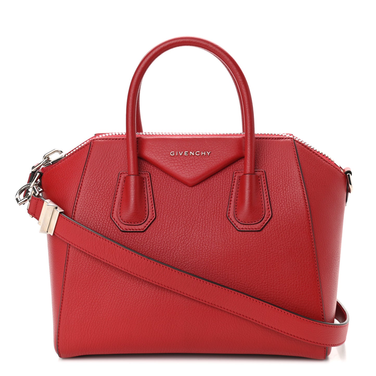 Sugar Goatskin Small Antigona Vermillon