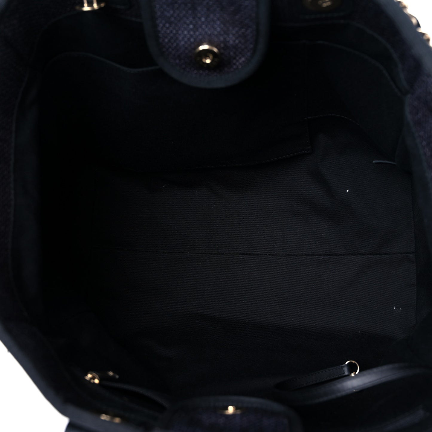 Woven Straw Raffia Medium Deauville Tote Black