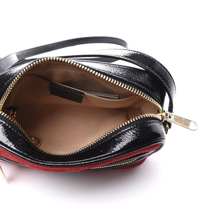 Gucci Suede Patent Web Mini Ophidia Shoulder Bag Red 4 of 11