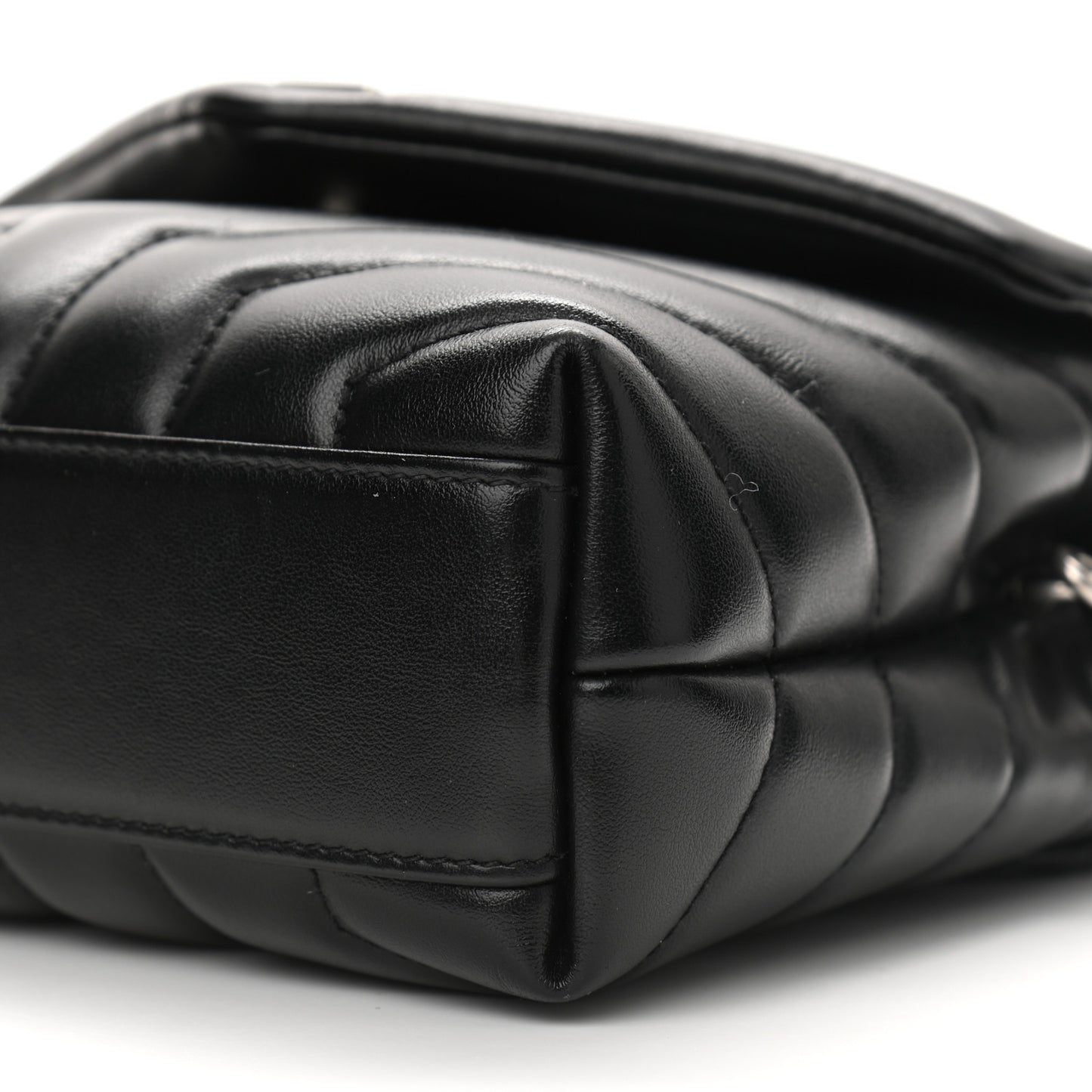 Calfskin Y Quilted Monogram Toy Loulou Crossbody Bag Black