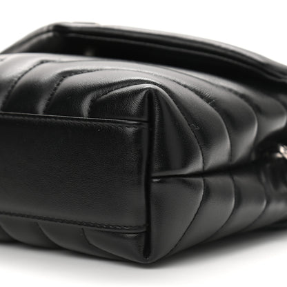 Saint Laurent Calfskin Y Quilted Monogram Toy Loulou Crossbody Bag Black 11 of 13