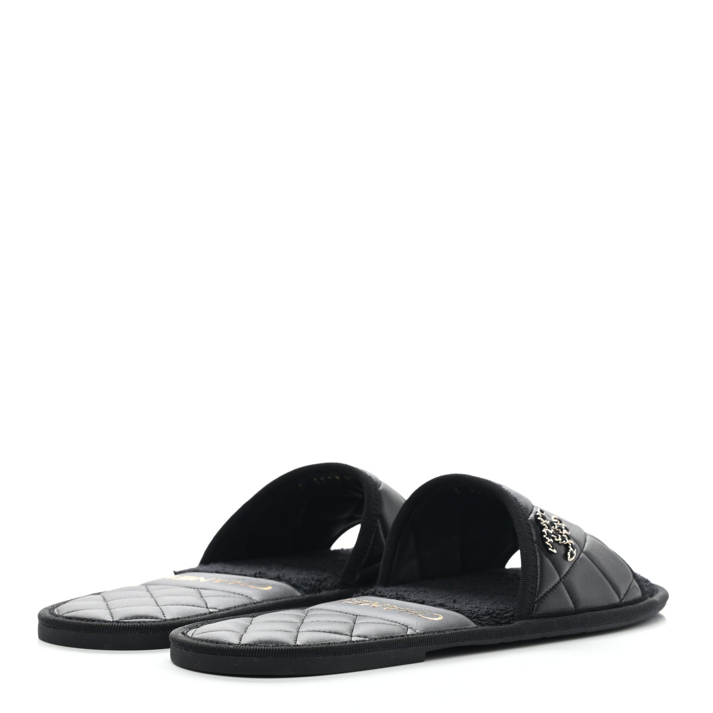 Lambskin CC Flat Mules S Black