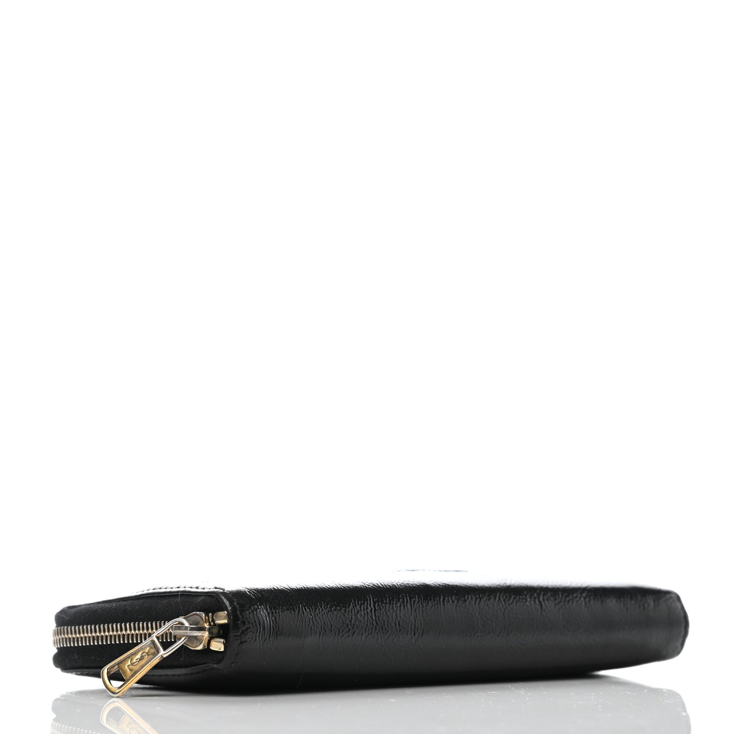 Textured Patent Monogram Belle De Jour Zip Around Wallet Black