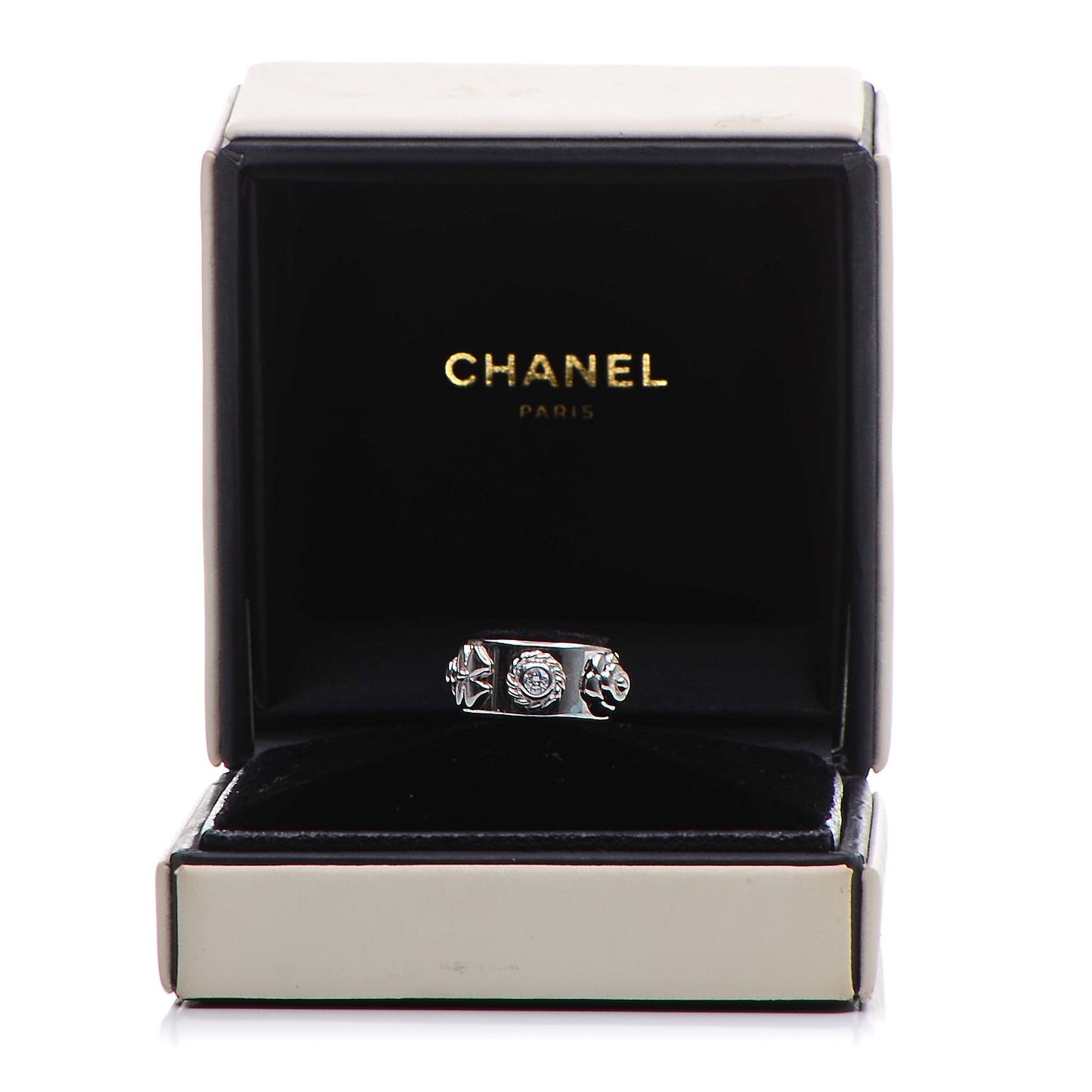18K White Gold Diamond Camellia Ring 48 4.5