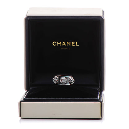 Chanel 18K White Gold Diamond Camellia Ring 48 4.5 5 of 5